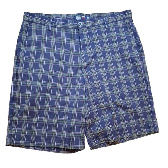 Chaps Golf Navy Green Check Golf Shorts 36 - Picture 1 of 3